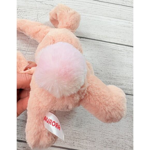 Aurora Easter Bunny Rabbit Soft Pink Tie Dye Tail 10" Plushie Stuffed Animal - Picture 8 of 8